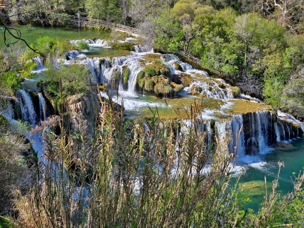 Panoramic view of waterfalls in Krka National Park, Croatia
