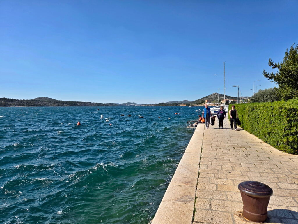Seaside promenade along the Adriatic coast in Šibenik, Croatia
