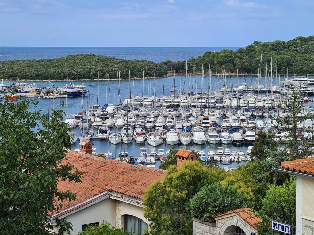 Marina filled with boats and yachts in Vrsar, Croatia
