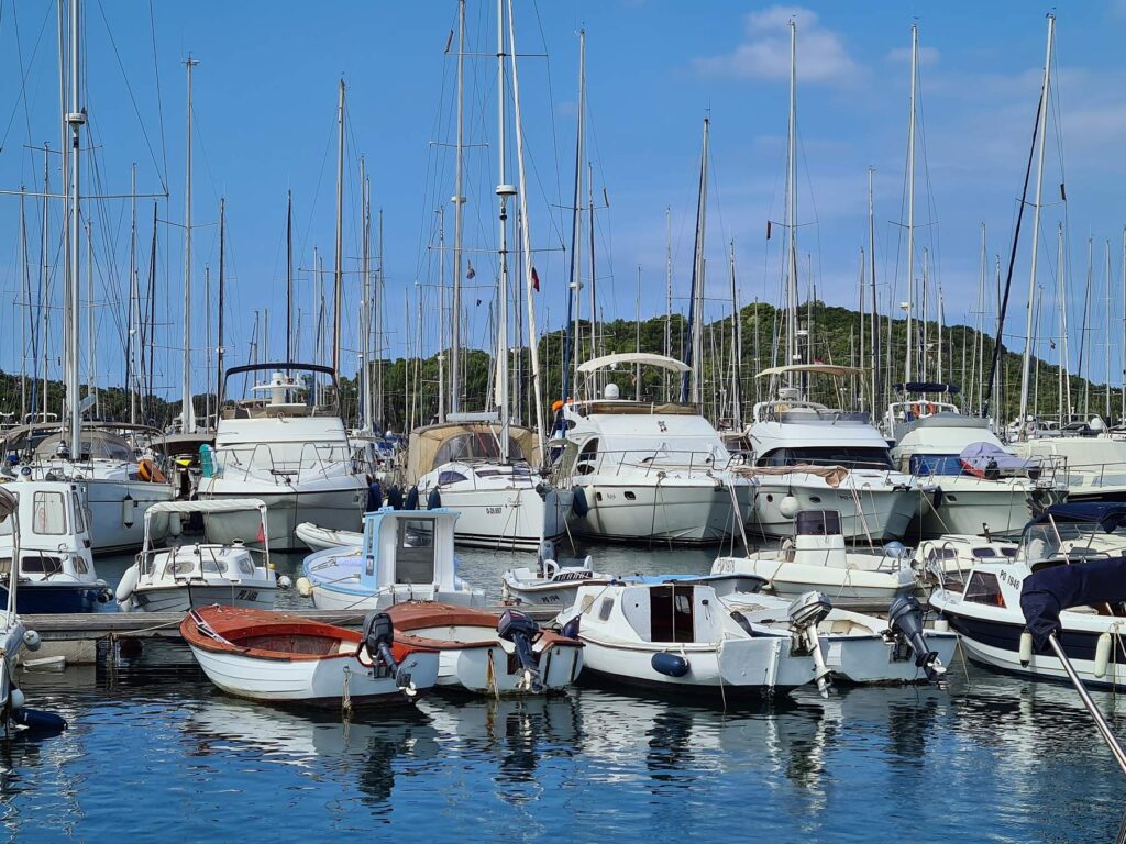 Boats and yachts docked at Vrsar Marina in Croatia