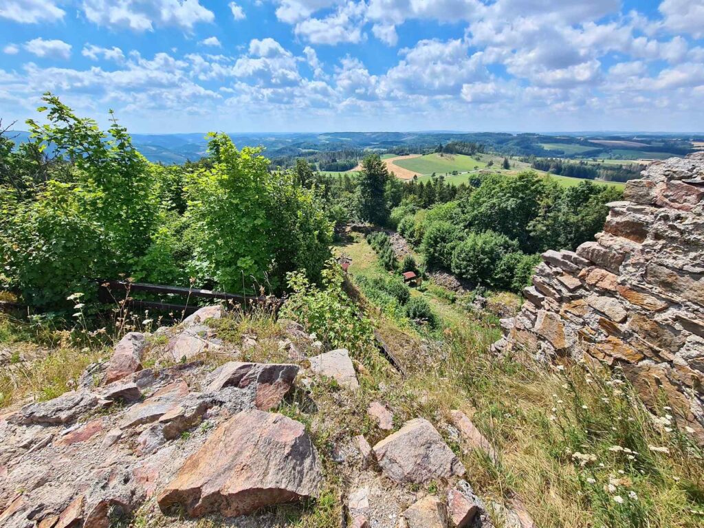 Panoramic countryside view from Zubštejn Castle in the Czech Republic
