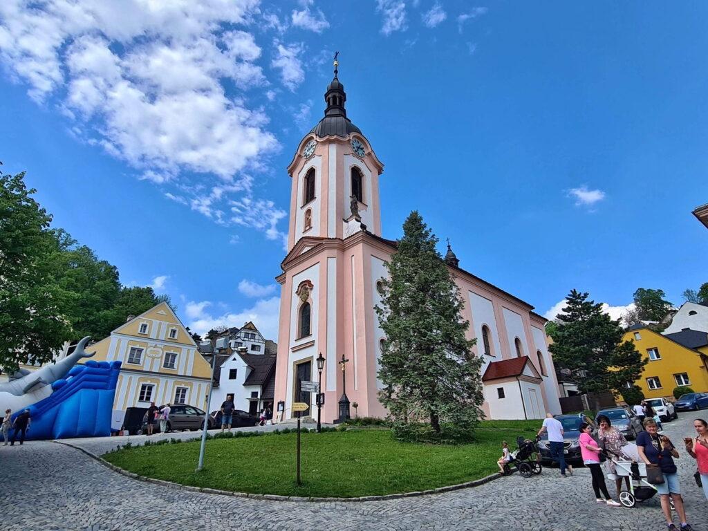 Baroque church in the historic center of Štramberk, Czech Republic