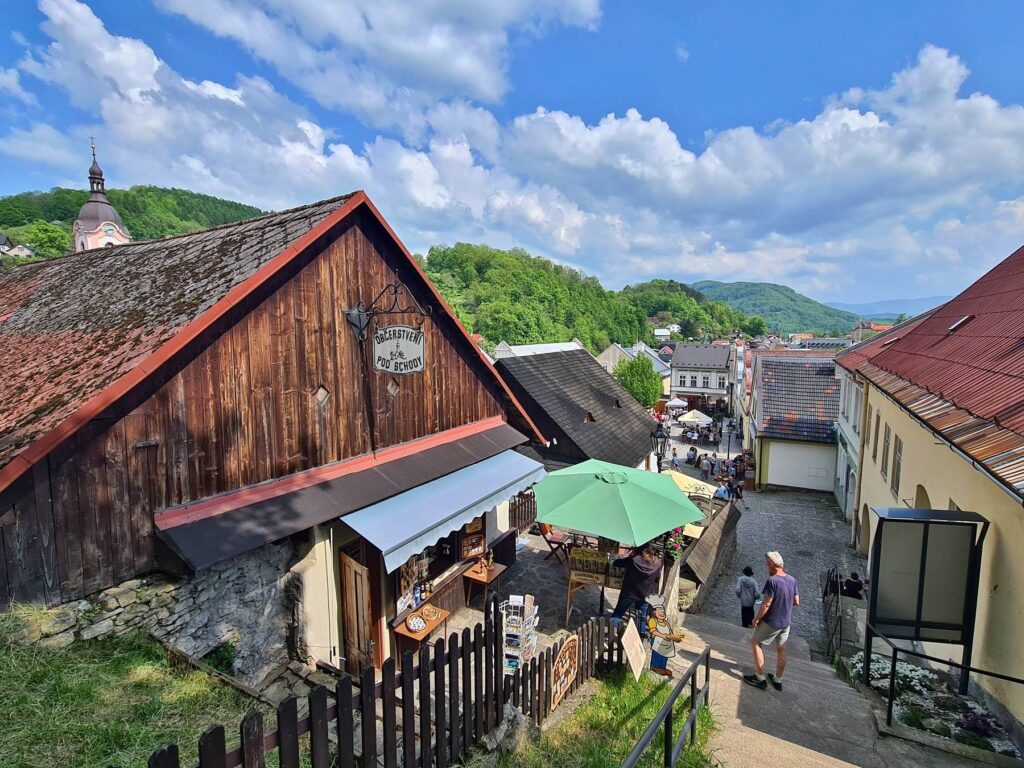 View over historic streets and hills in Štramberk, Czech Republic