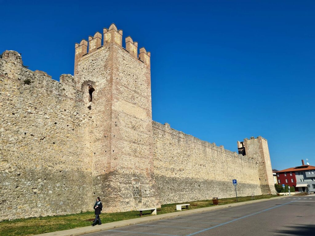 Medieval walls of the Lower Castle in Marostica, Veneto, Italy